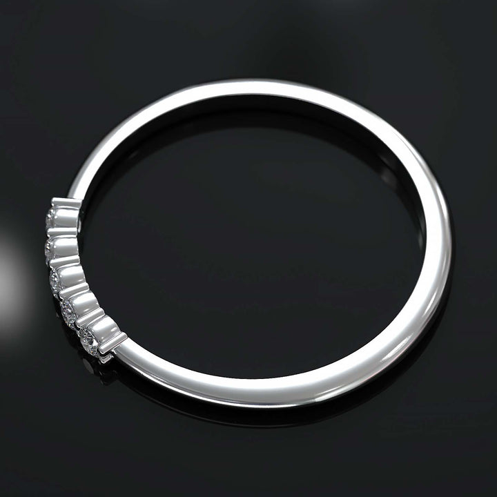 Dainty Lab Grown Diamond Band with Five Diamonds on Top