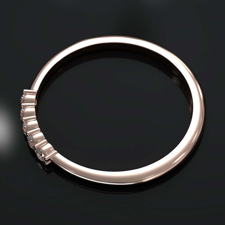 Dainty Lab Grown Diamond Band with Five Diamonds on Top