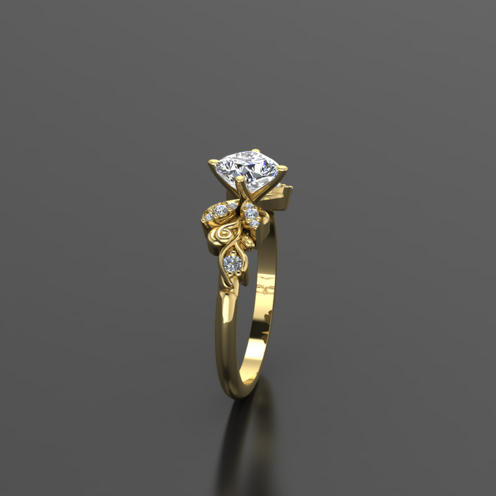 Classic floral Engagemen Ring