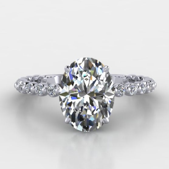 Shared Prong Oval Engagement Ring