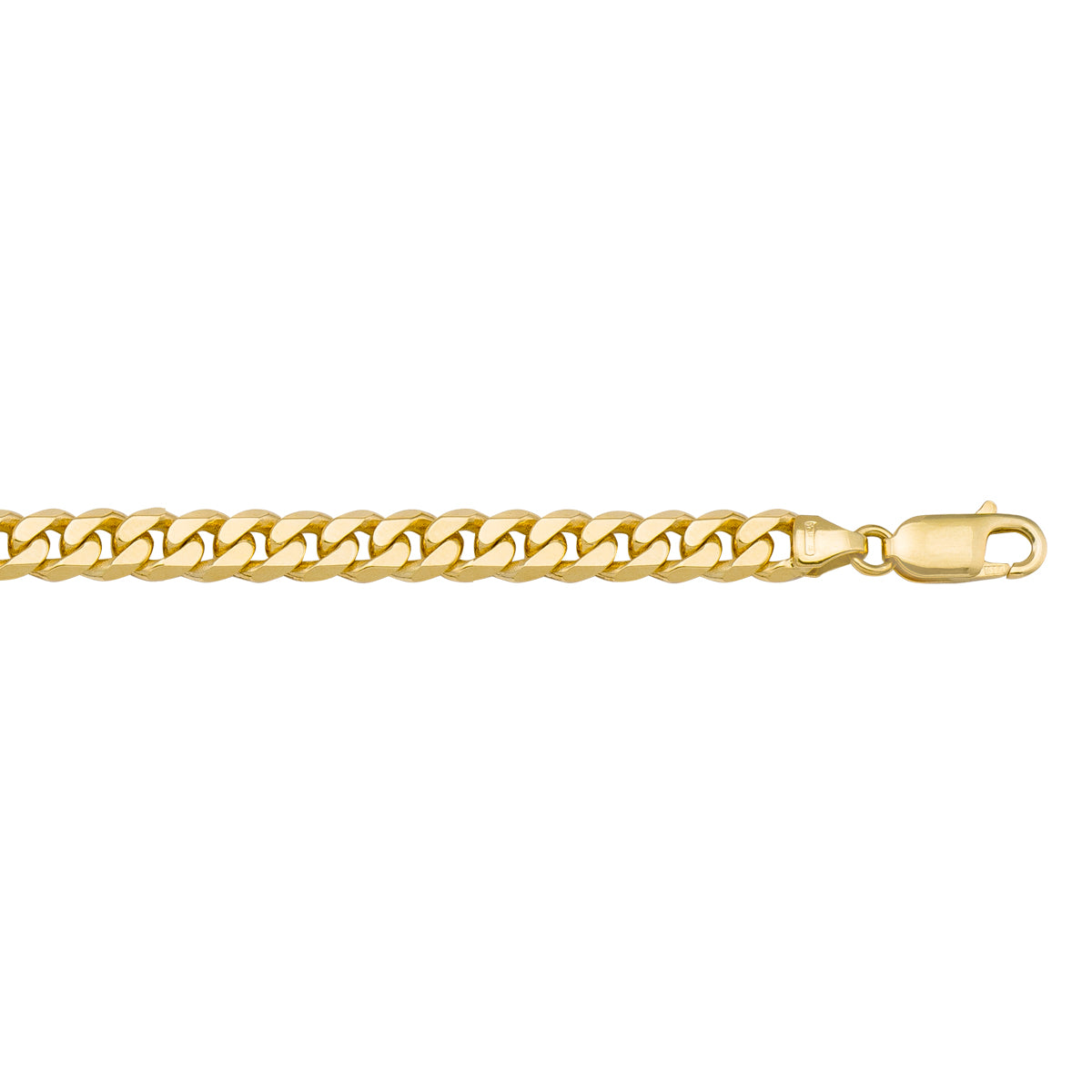 10K / 14K / 18K Yellow Gold Flat Beveled Necklace 6mm - designed for distinction