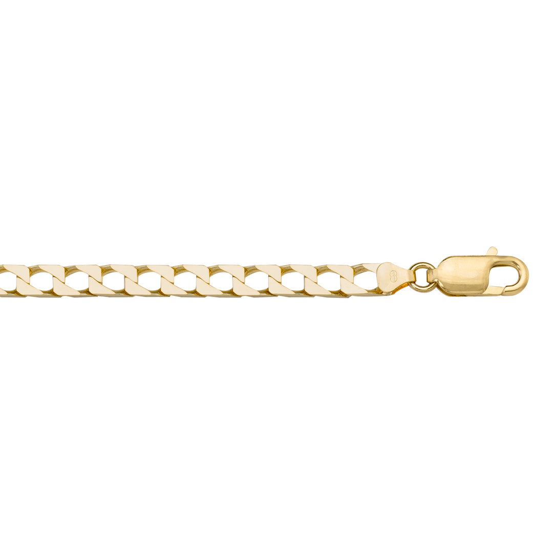 10K / 14K / 18K Yellow Gold Squared Link Necklace 5mm - delicate and durable