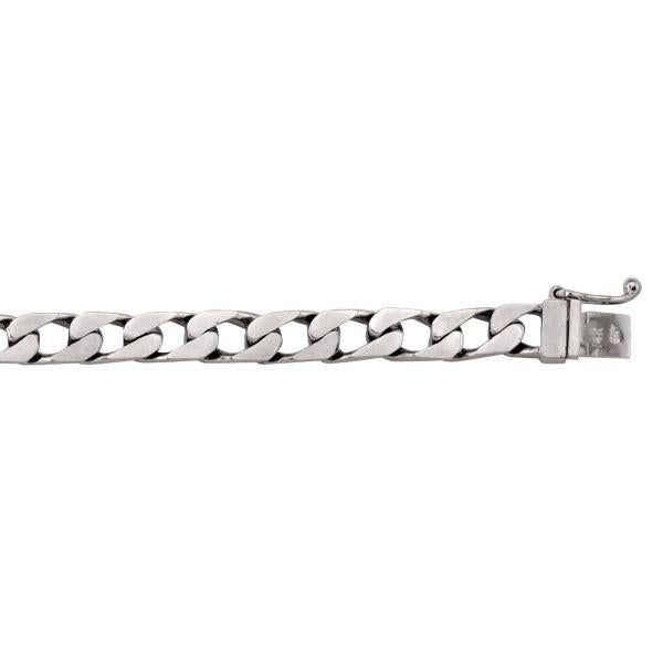 10k/14k/18k White Gold Square Curb Bracelet - 6 mm Wide - 8.5 inches Long - Men's Jewelry - A Classic Gift for Any Occasion 14k White Gold / 8.5 / 19.5