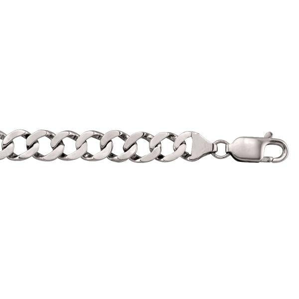 10k/14k/18k White Gold Curb Bracelet - 8 mm Wide - 8.5 inches Long - Men's Jewelry - Express Your Unique Fashion Sense 14k White Gold / 8.5 / 17
