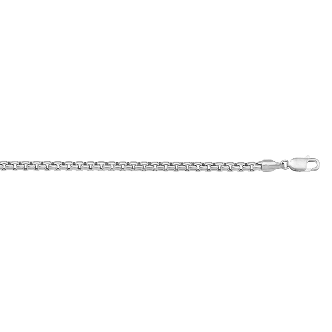 14K / 18K White Gold Hollow Box Necklace 2.5mm - everyday elegance defined