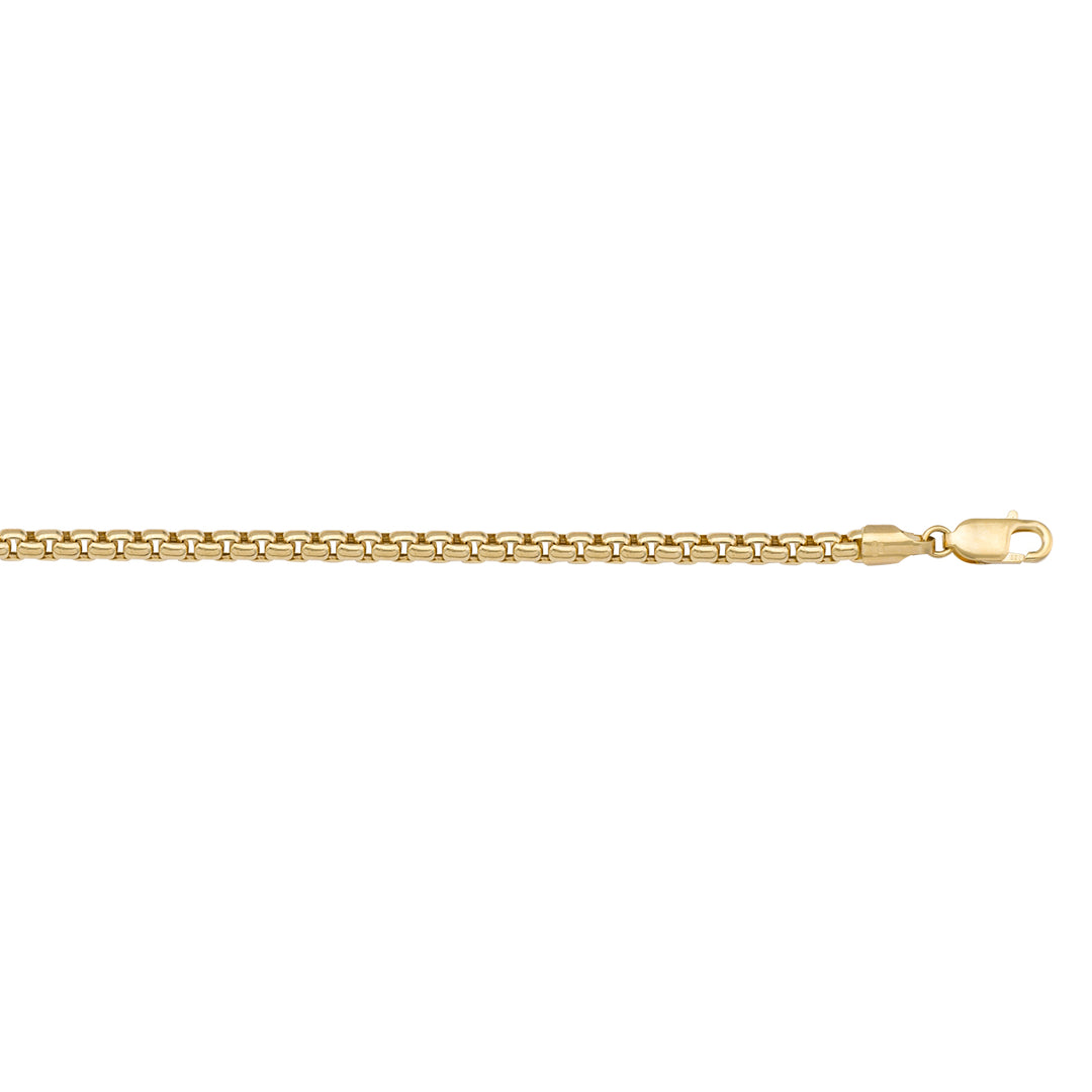 10K / 14K / 18K Yellow Gold Hollow Box Necklace 2.5mm - a signature accessory