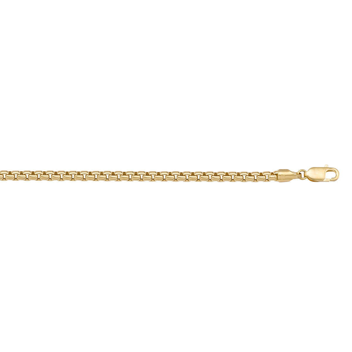 10K / 14K / 18K Yellow Gold Hollow Box Necklace 2.5mm - a signature accessory