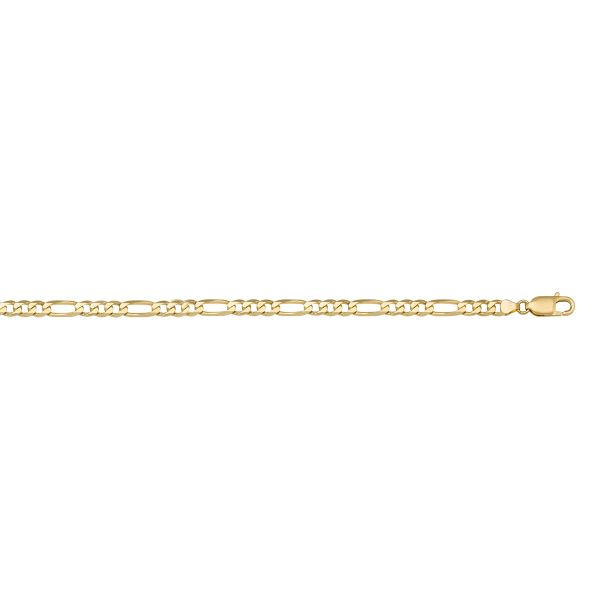 Yellow gold hollow figaro link
