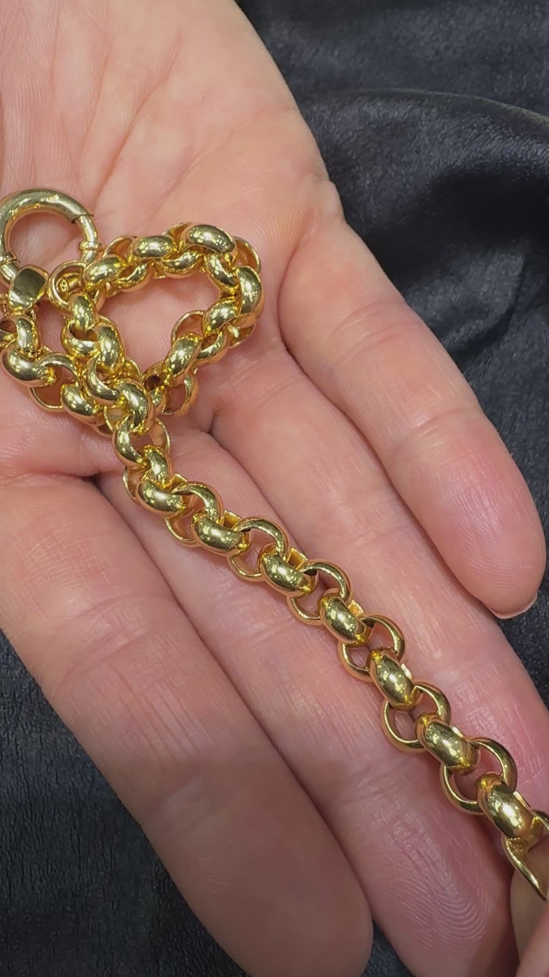 14k/18k Yellow Gold Rolo Bracelet - 7.7 mm Wide - 7.5 inches Long - Women's Jewelry - A Classic Gift for Any Occasion