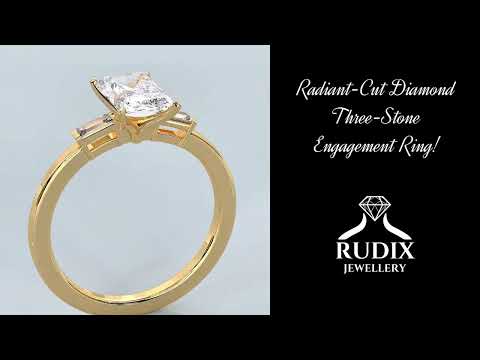 Radiant Cut Diamond Three Stone Engagement Ring - 1.5 CT Lab Grown, Modern Style