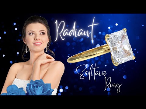 Radiant cut lab-grown diamond solitaire engagement ring with 1.7 carat diamond.