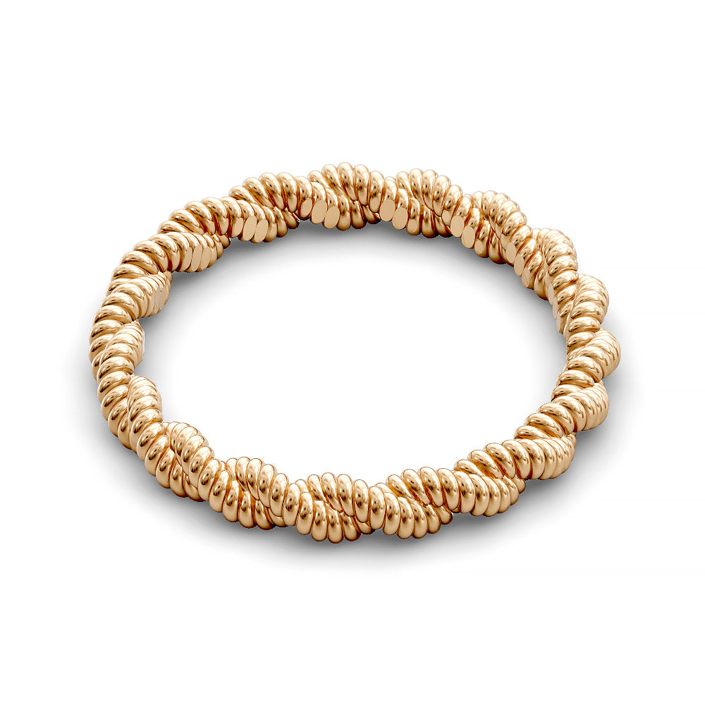Close-up of twisted rope-style wedding band with detailed ridged texture