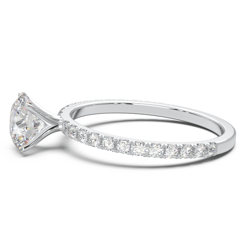 0.8 Carat Round Lab Grown Diamond Pave Engagement Ring