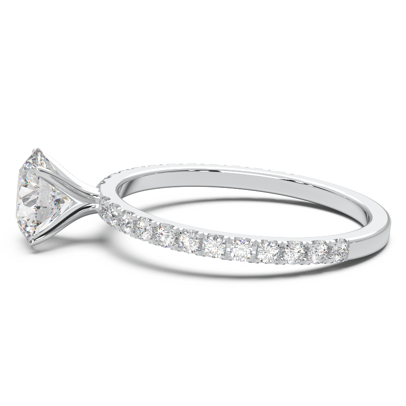 0.8 Carat Round Lab Grown Diamond Pave Engagement Ring