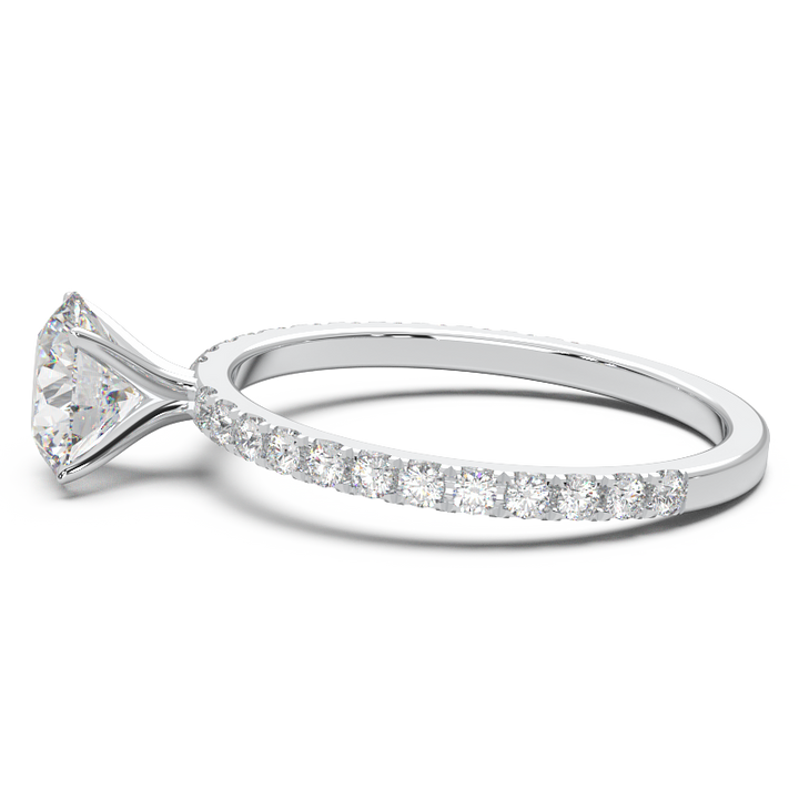 0.8 Carat Round Lab Grown Diamond Pave Engagement Ring