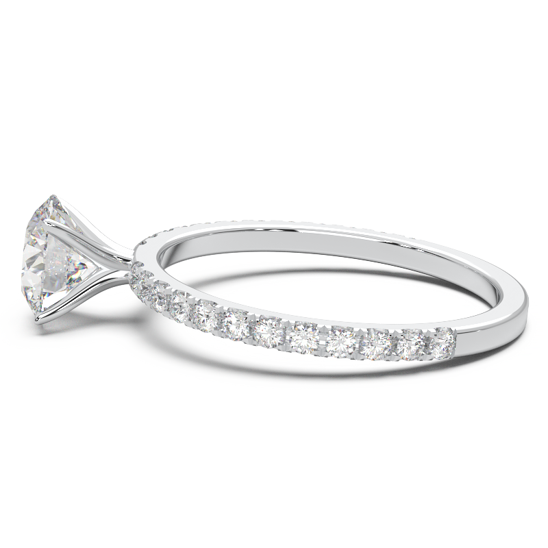0.8 Carat Round Lab Grown Diamond Pave Engagement Ring