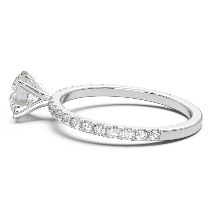 0.8 Carat Round Lab Grown Diamond Pave Engagement Ring