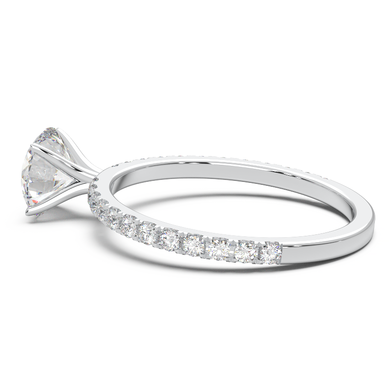 0.8 Carat Round Lab Grown Diamond Pave Engagement Ring