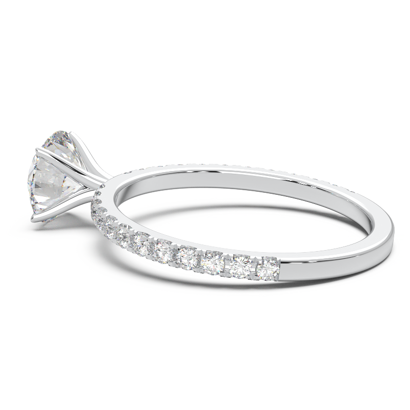 0.8 Carat Round Lab Grown Diamond Pave Engagement Ring