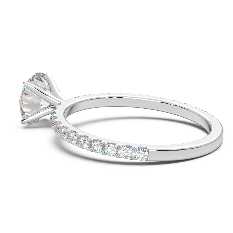 0.8 Carat Round Lab Grown Diamond Pave Engagement Ring