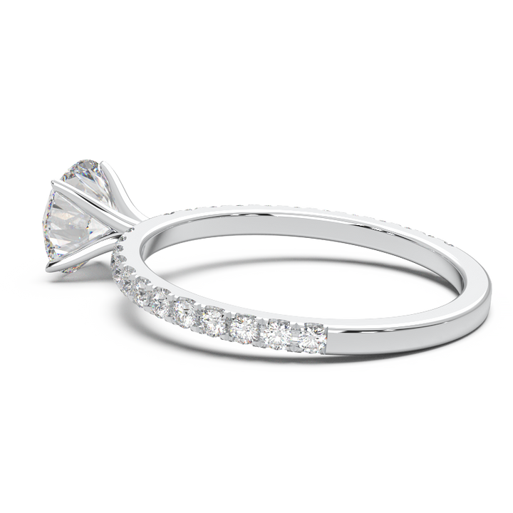 0.8 Carat Round Lab Grown Diamond Pave Engagement Ring