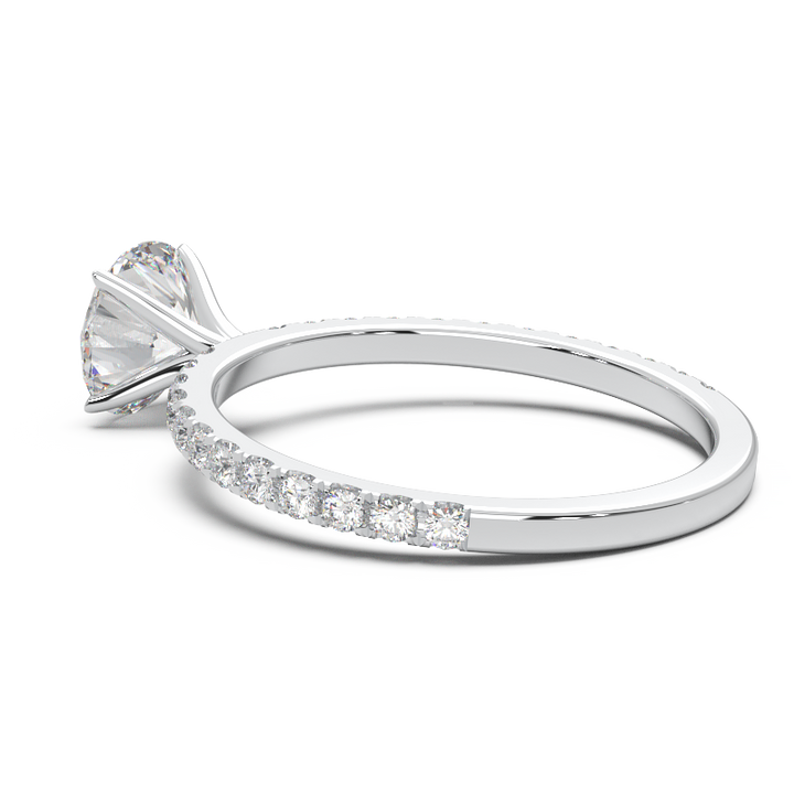 0.8 Carat Round Lab Grown Diamond Pave Engagement Ring
