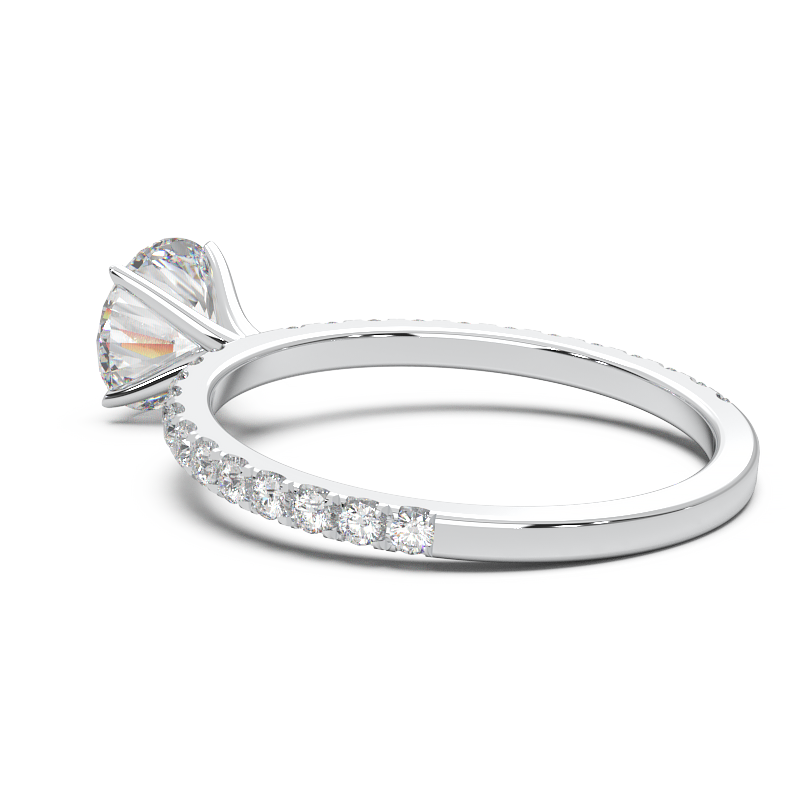 0.8 Carat Round Lab Grown Diamond Pave Engagement Ring