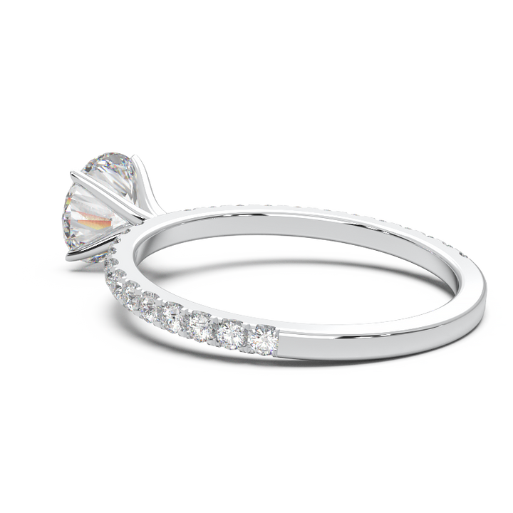 0.8 Carat Round Lab Grown Diamond Pave Engagement Ring