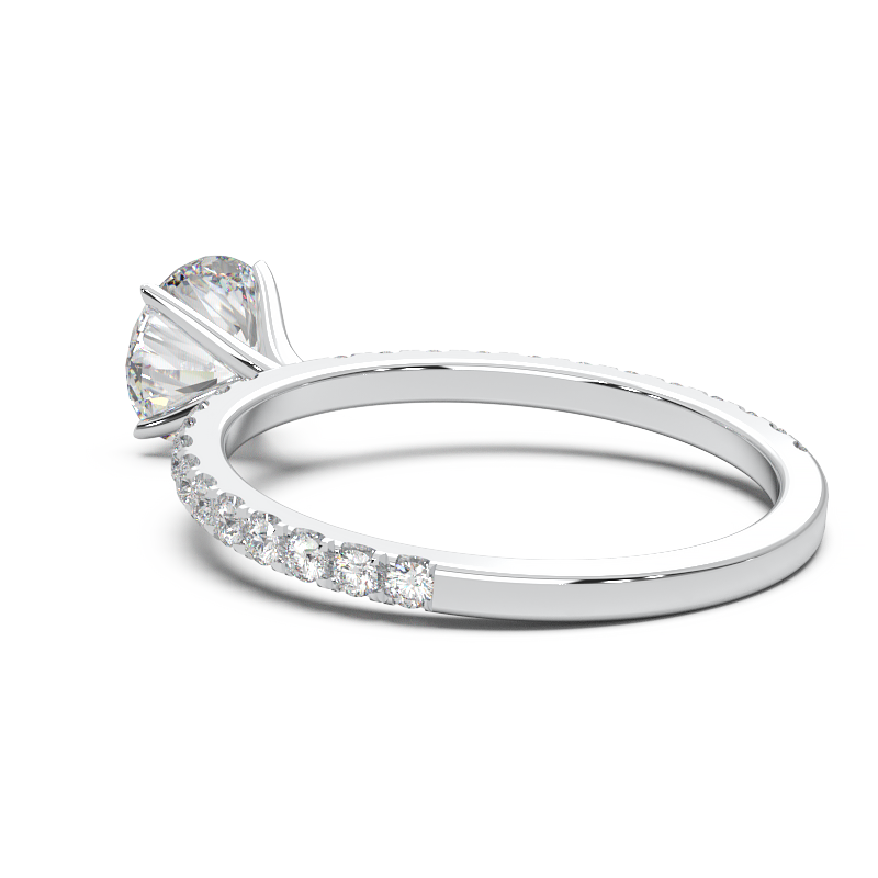 0.8 Carat Round Lab Grown Diamond Pave Engagement Ring