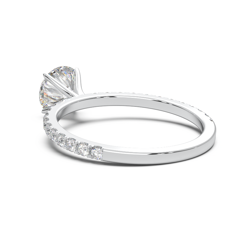 0.8 Carat Round Lab Grown Diamond Pave Engagement Ring