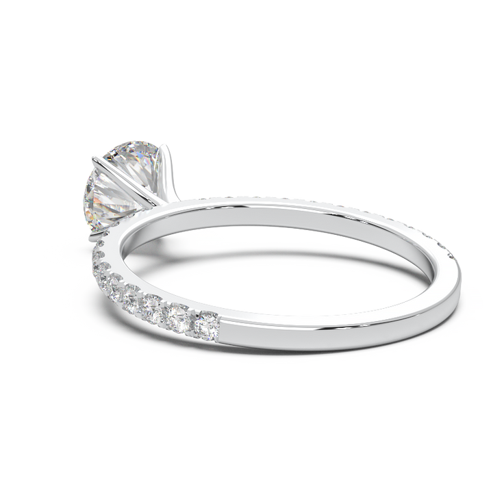 0.8 Carat Round Lab Grown Diamond Pave Engagement Ring