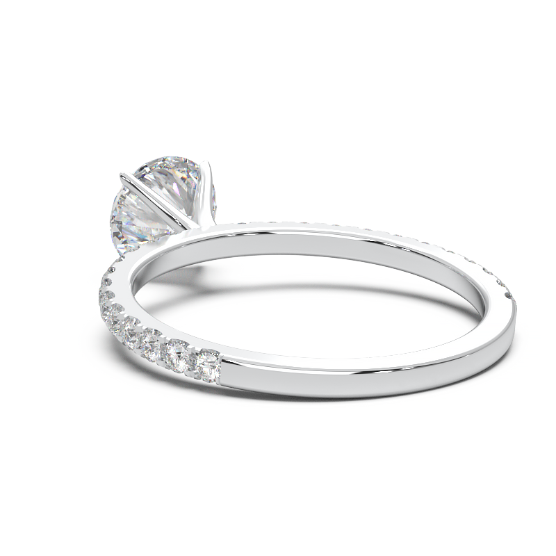 0.8 Carat Round Lab Grown Diamond Pave Engagement Ring