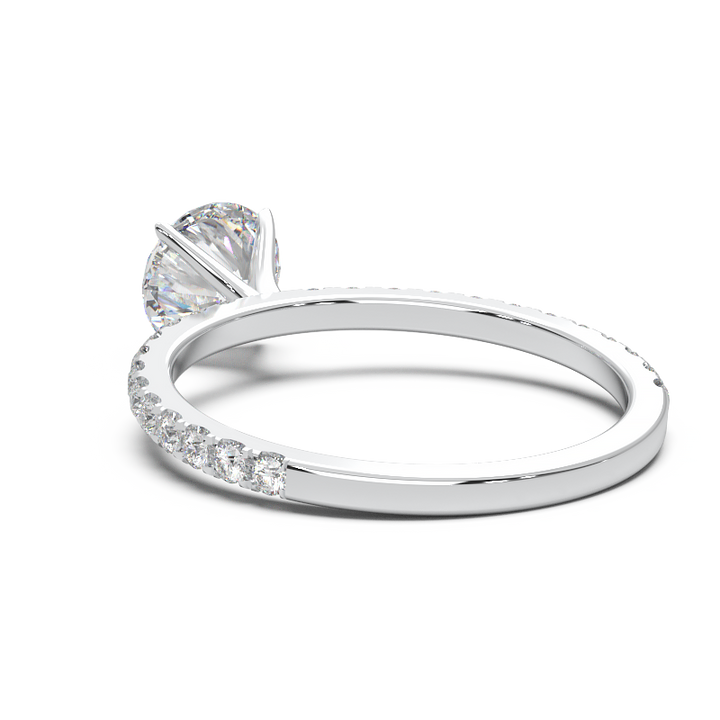 0.8 Carat Round Lab Grown Diamond Pave Engagement Ring