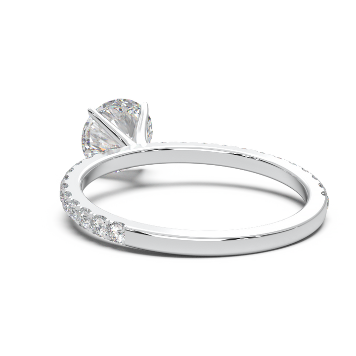 0.8 Carat Round Lab Grown Diamond Pave Engagement Ring