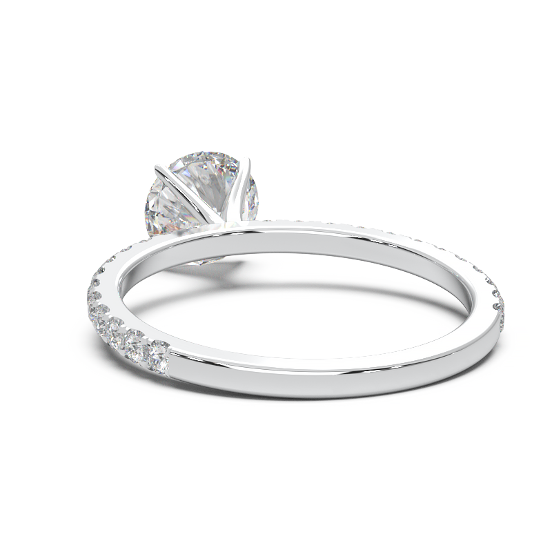 0.8 Carat Round Lab Grown Diamond Pave Engagement Ring