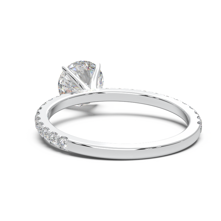 0.8 Carat Round Lab Grown Diamond Pave Engagement Ring