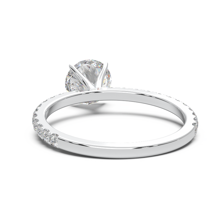 0.8 Carat Round Lab Grown Diamond Pave Engagement Ring