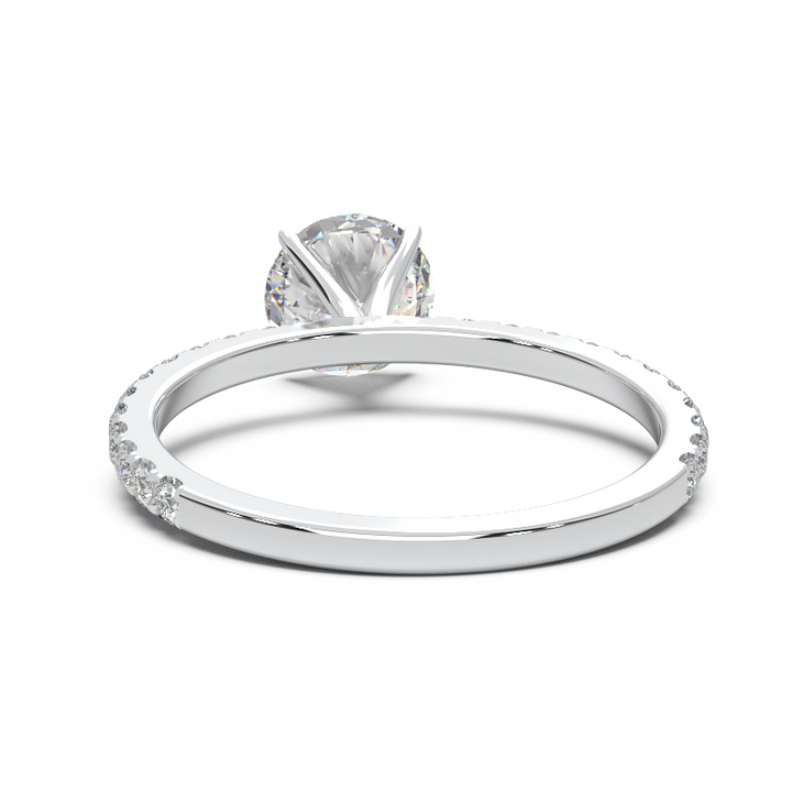 0.8 Carat Round Lab Grown Diamond Pave Engagement Ring