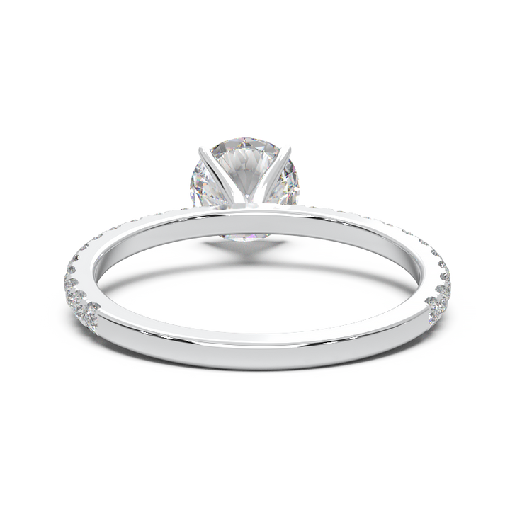 0.8 Carat Round Lab Grown Diamond Pave Engagement Ring