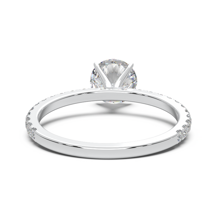 0.8 Carat Round Lab Grown Diamond Pave Engagement Ring