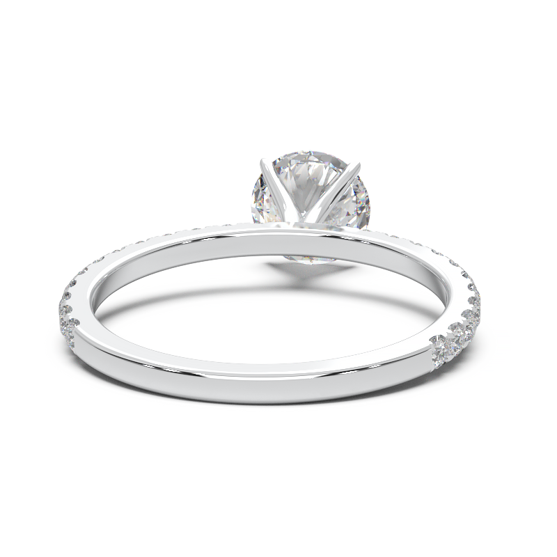 0.8 Carat Round Lab Grown Diamond Pave Engagement Ring