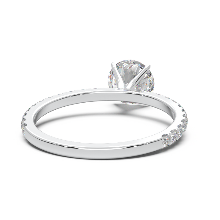 0.8 Carat Round Lab Grown Diamond Pave Engagement Ring