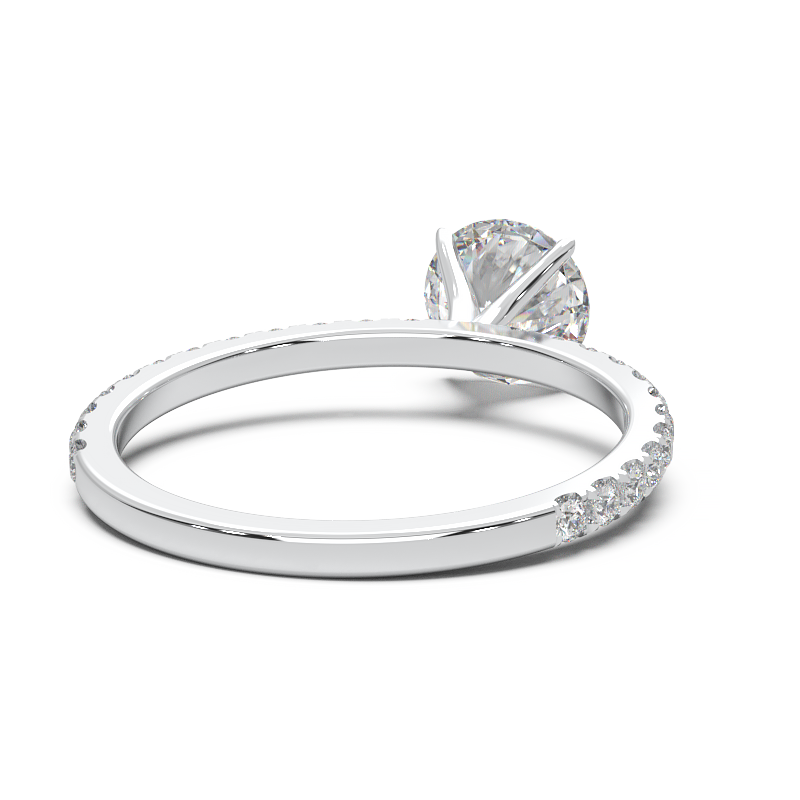 0.8 Carat Round Lab Grown Diamond Pave Engagement Ring