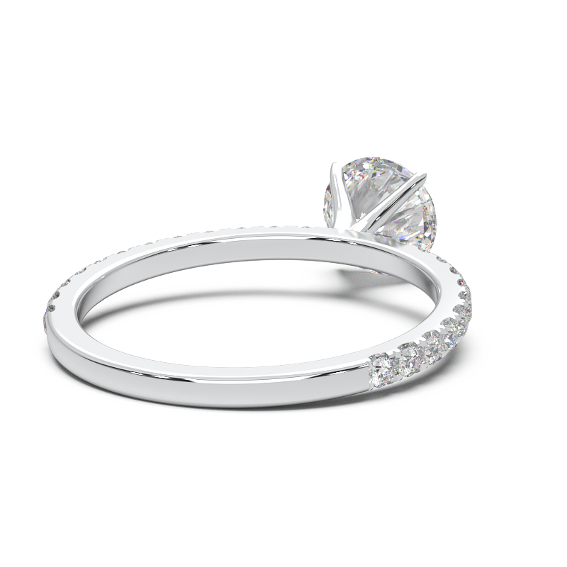 0.8 Carat Round Lab Grown Diamond Pave Engagement Ring