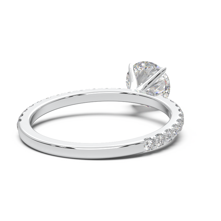 0.8 Carat Round Lab Grown Diamond Pave Engagement Ring