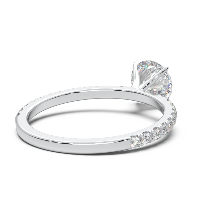 0.8 Carat Round Lab Grown Diamond Pave Engagement Ring