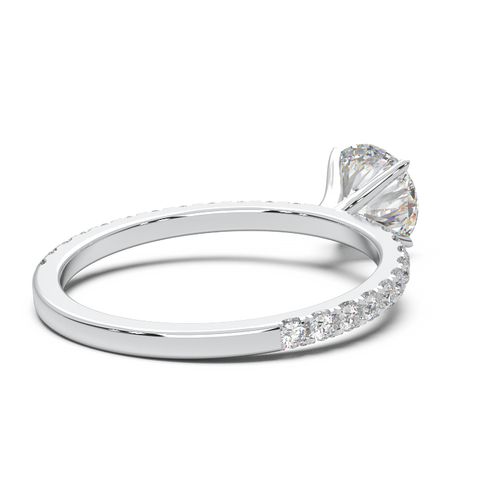0.8 Carat Round Lab Grown Diamond Pave Engagement Ring