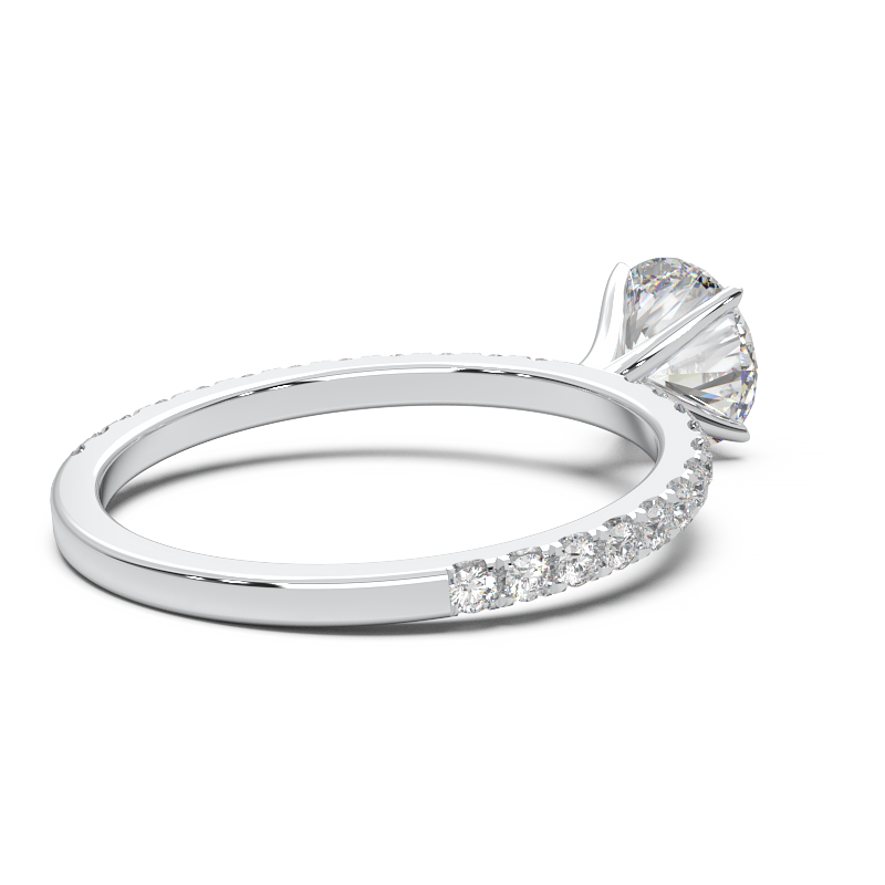 0.8 Carat Round Lab Grown Diamond Pave Engagement Ring