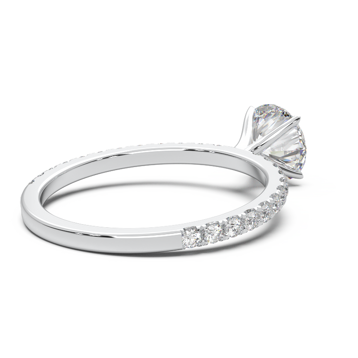 0.8 Carat Round Lab Grown Diamond Pave Engagement Ring