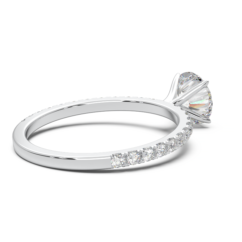 0.8 Carat Round Lab Grown Diamond Pave Engagement Ring